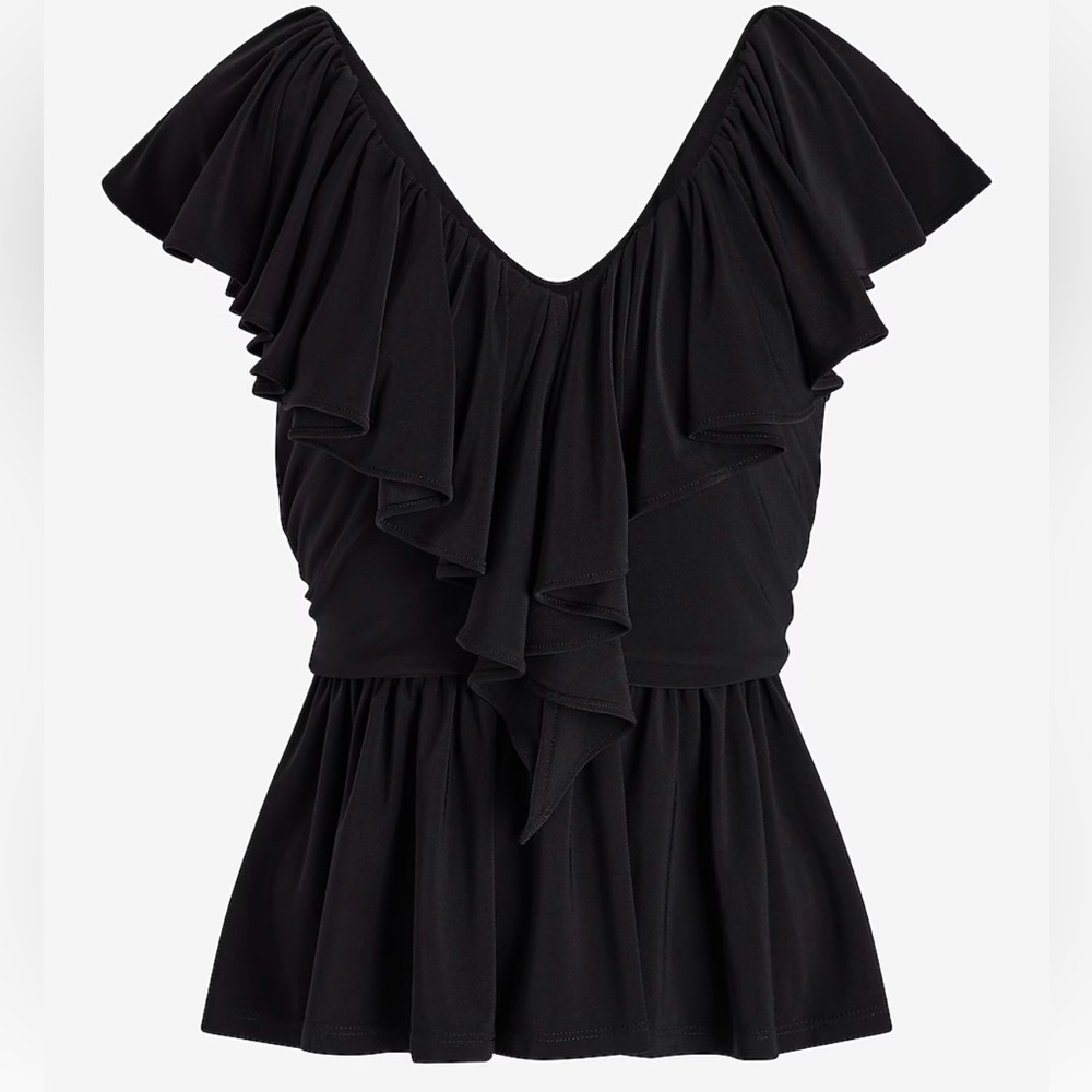 Express V-neck Ruffle Peplum top, Sz XL